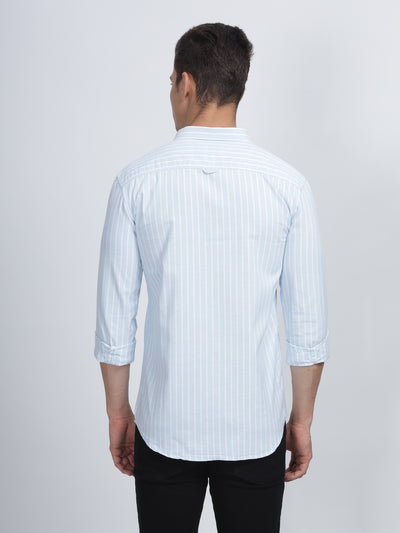 SINGLE LINE STRIPE COLUMBIA BLUE SHIRT