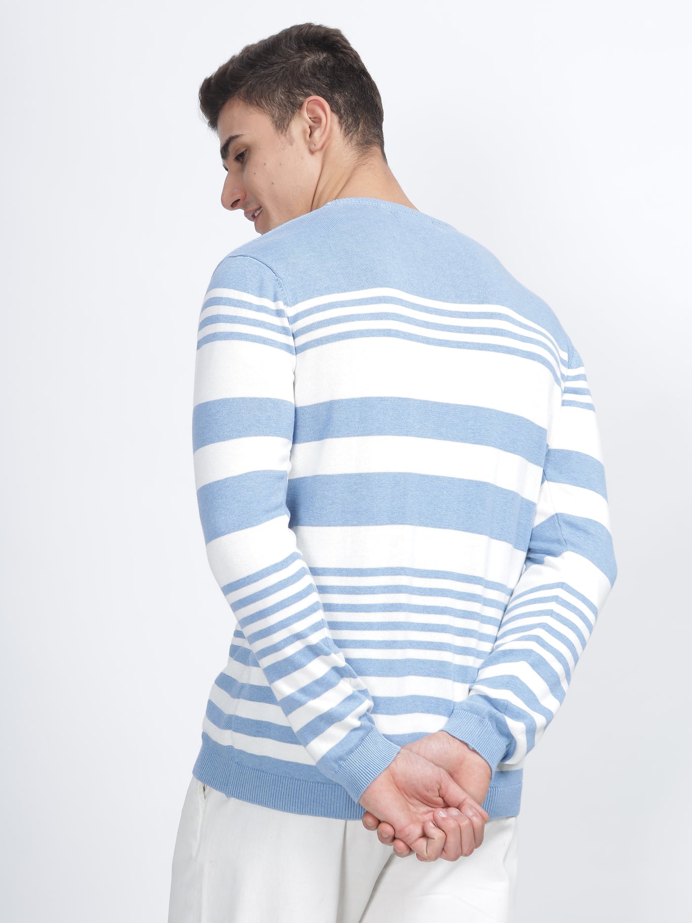 PREMIUM SWEATSHIRT STRIPE AQUA