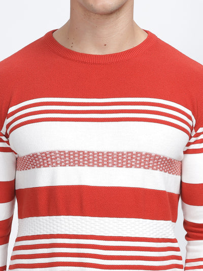 PREMIUM SWEATSHIRT STRIPES FIRE BRICK