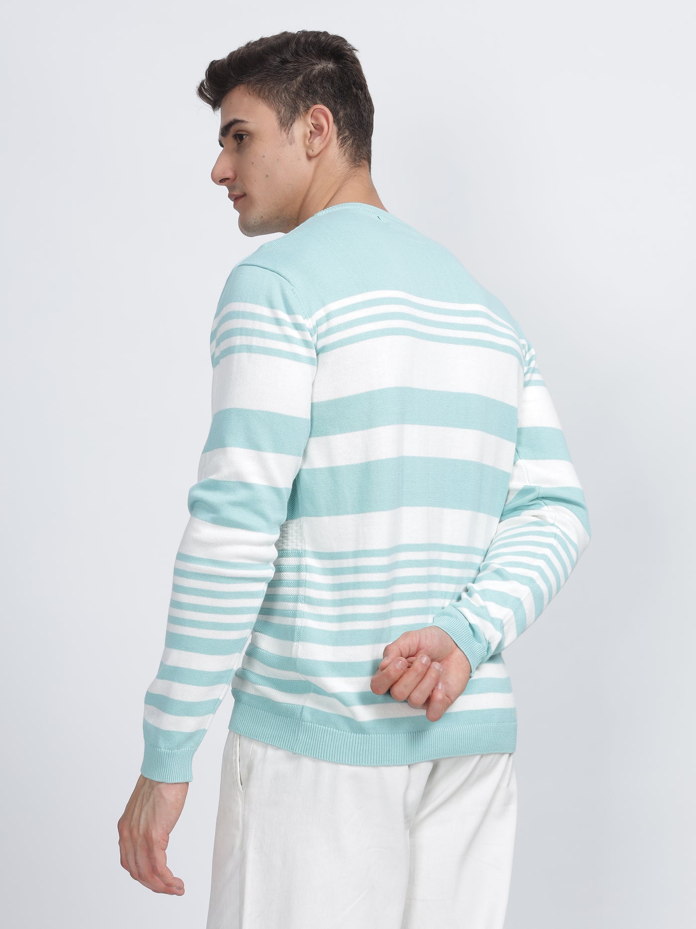 PREMIUM SWEATSHIRT STRIPES OCEAN BLUE