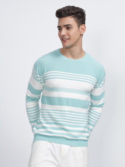 PREMIUM SWEATSHIRT STRIPES OCEAN BLUE