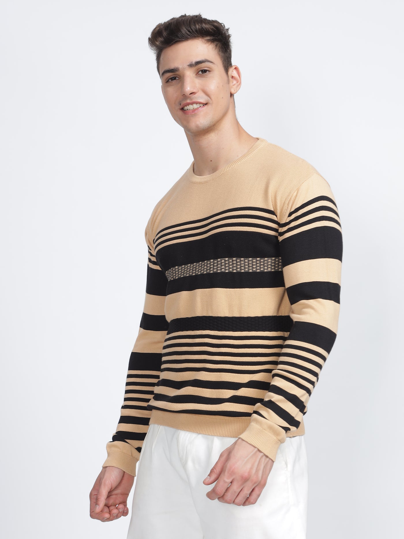 PREMIUM SWEATSHIRT STRIPES BEIGE