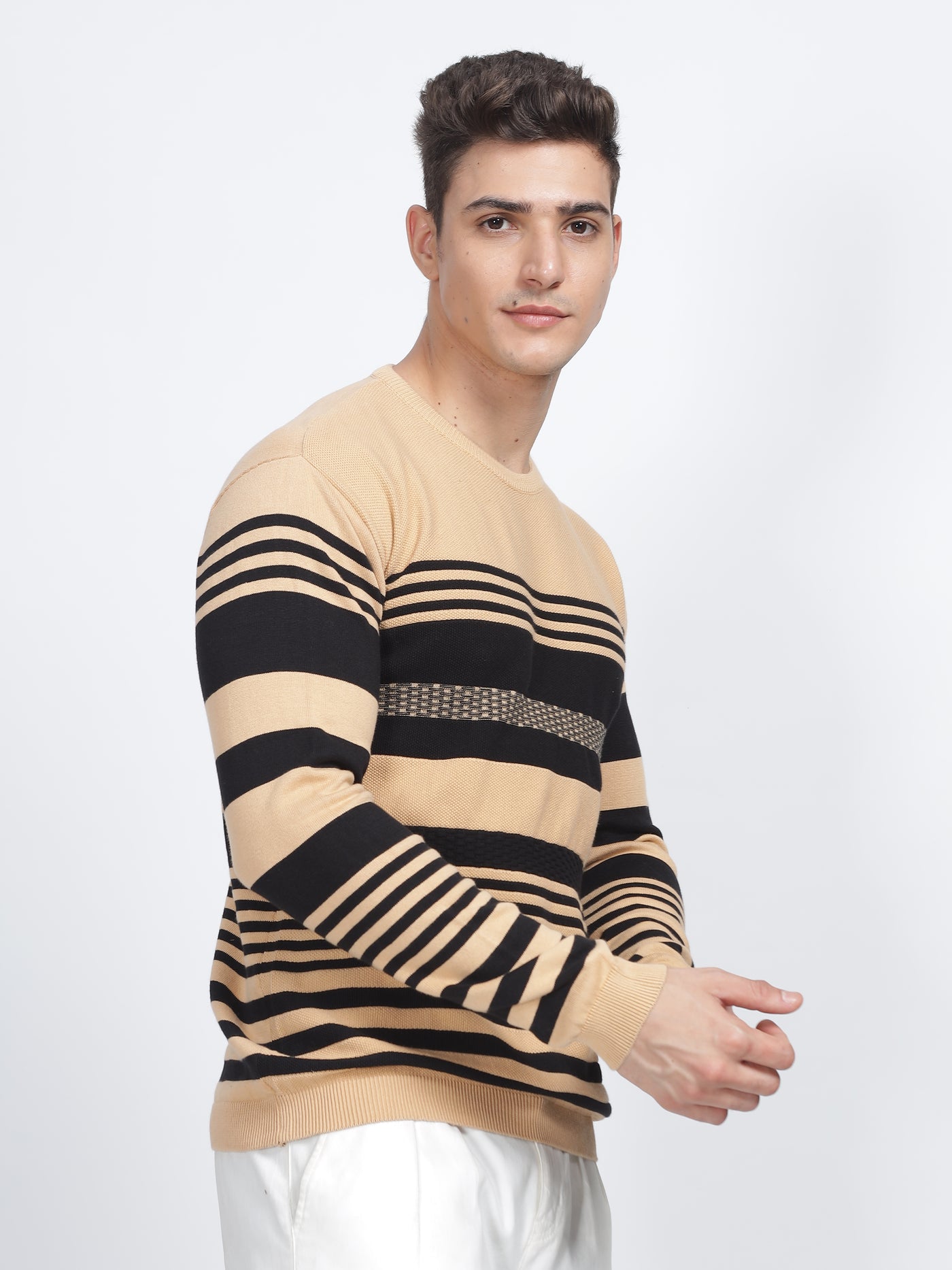 PREMIUM SWEATSHIRT STRIPES BEIGE