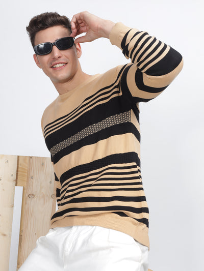 PREMIUM SWEATSHIRT STRIPES BEIGE