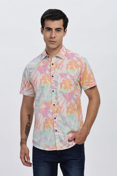 PASTEL TIE-DYE HALF SLEEVE SHIRT