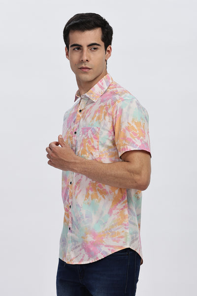 PASTEL TIE-DYE HALF SLEEVE SHIRT