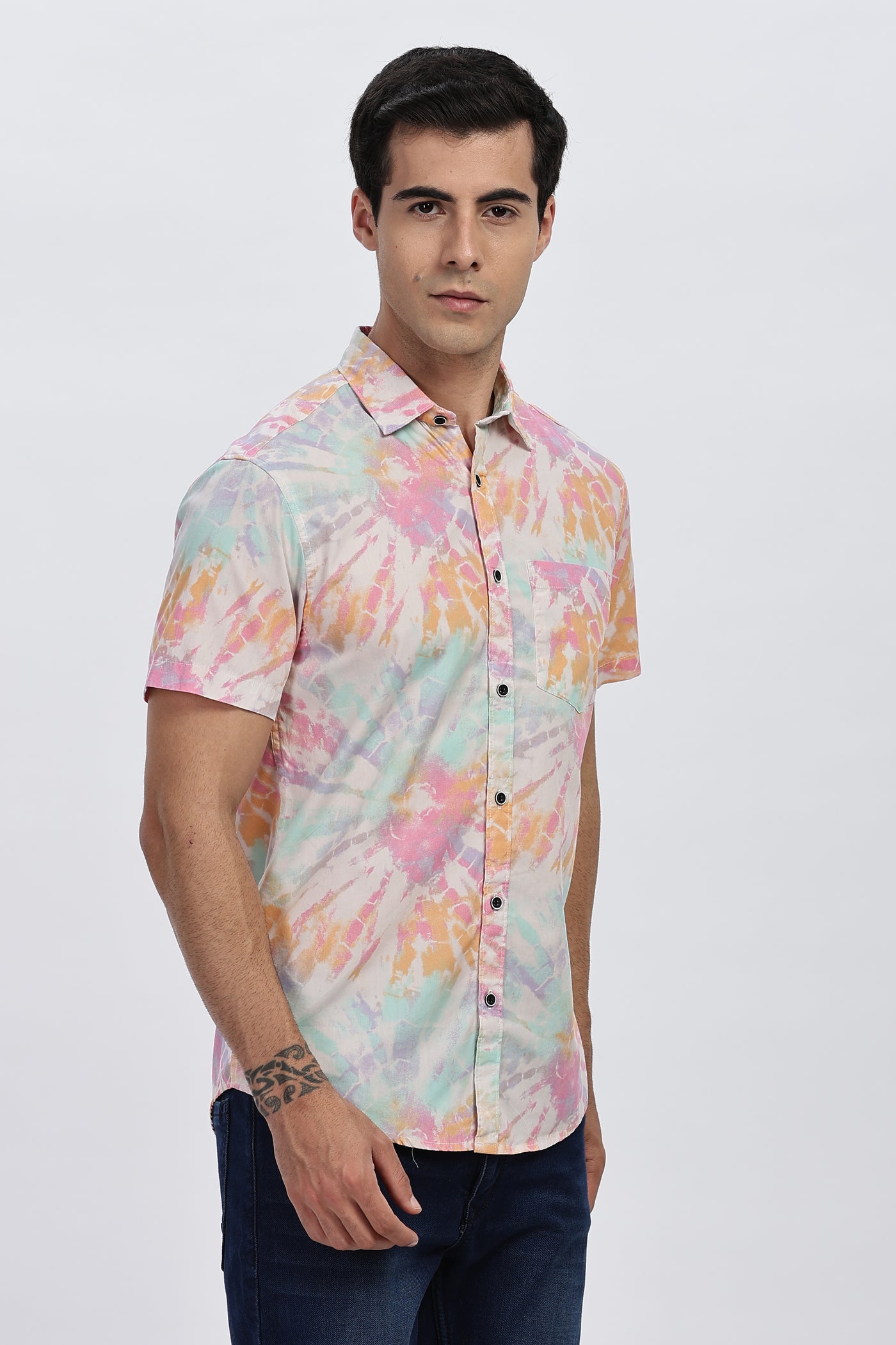 PASTEL TIE-DYE HALF SLEEVE SHIRT