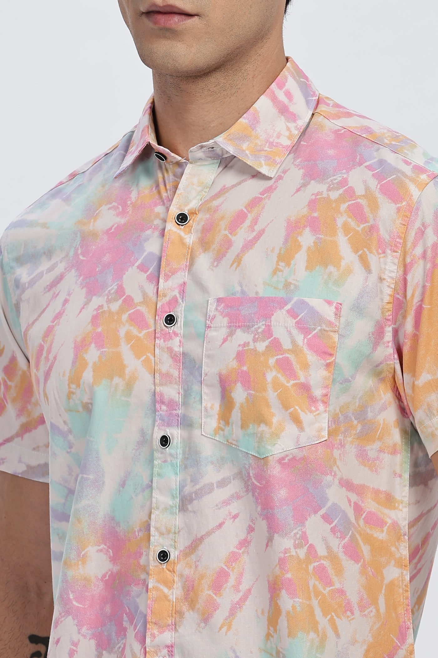 PASTEL TIE-DYE HALF SLEEVE SHIRT